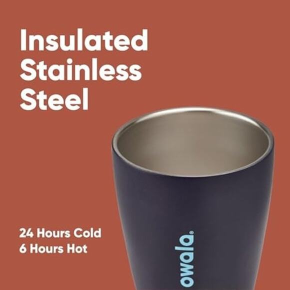 Owala SmoothSip Insulated Stainless Steel Coffee Tumbler,  BPA Free, 10 oz Navy - Picture 6 of 7